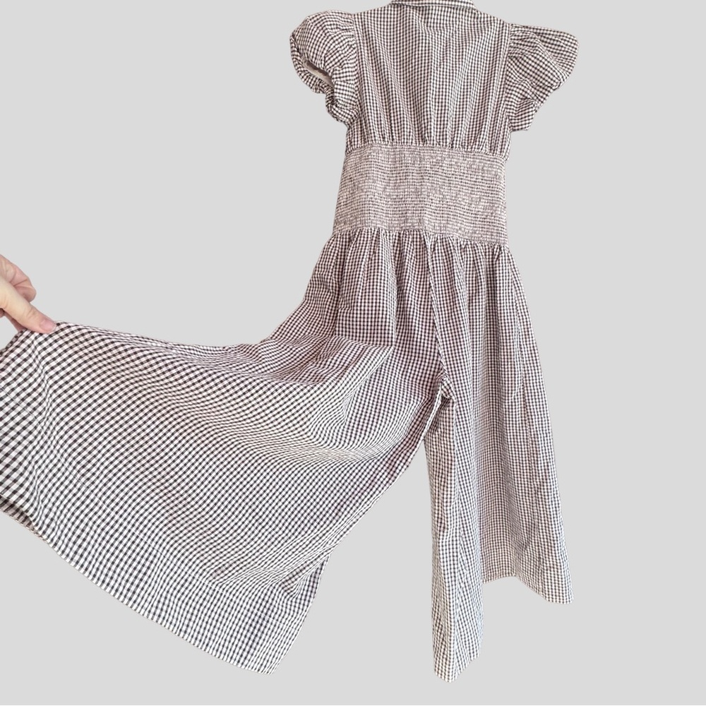 Anthropologie Maeve Puff-Sleeve Basque-Waist Wide-Leg Jumpsuit in Size Small - Picture 3 of 6